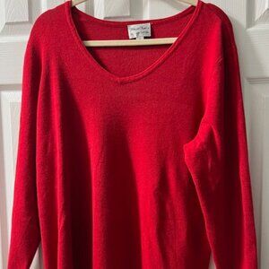 Linea by Louis Dell 'Olio - Whisper Knit V-Neck Sweater - Red